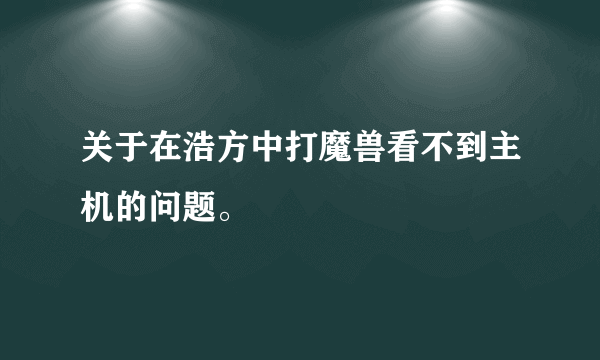 关于在浩方中打魔兽看不到主机的问题。