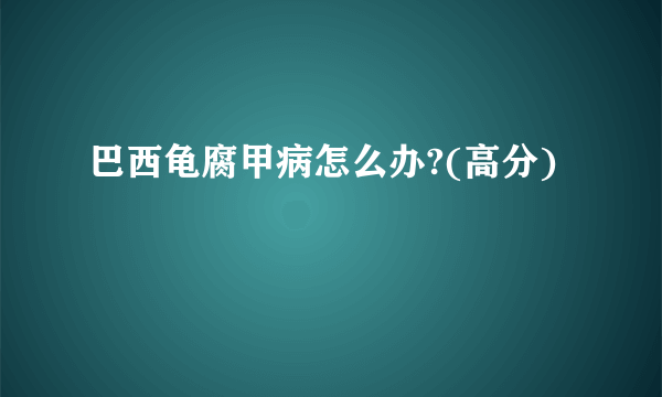 巴西龟腐甲病怎么办?(高分)