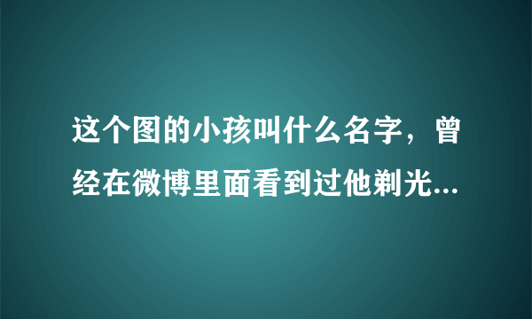 这个图的小孩叫什么名字，曾经在微博里面看到过他剃光头的视频觉得好