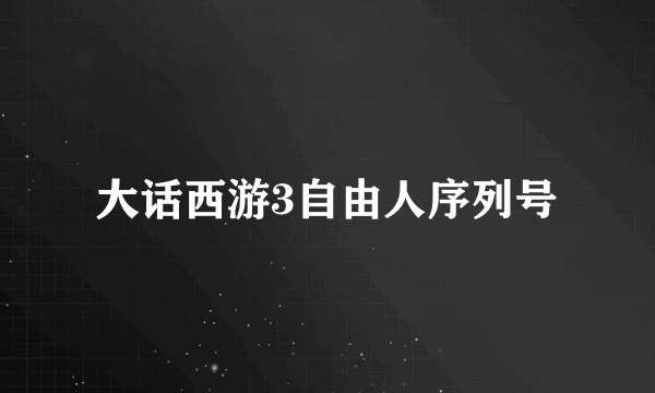 大话西游3自由人序列号