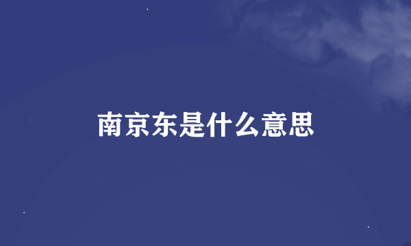 南京东是什么意思