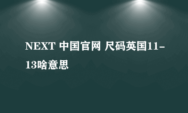 NEXT 中国官网 尺码英国11-13啥意思