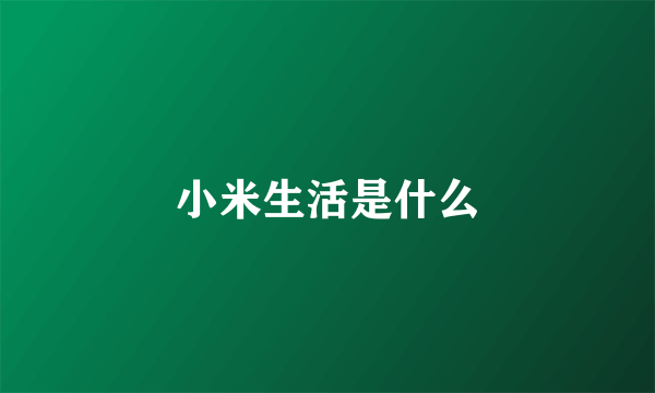 小米生活是什么