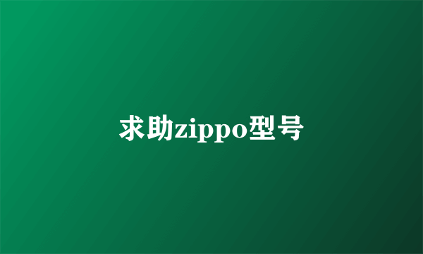 求助zippo型号