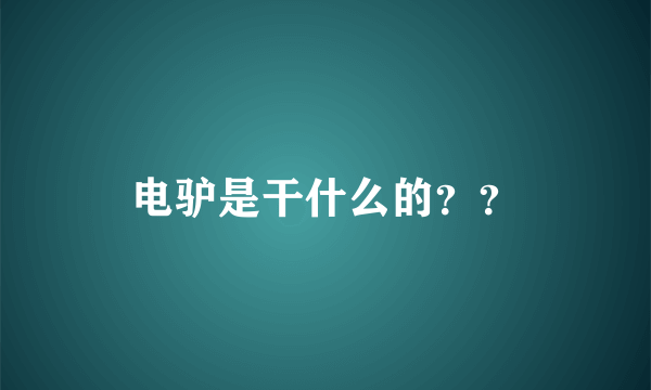 电驴是干什么的？？