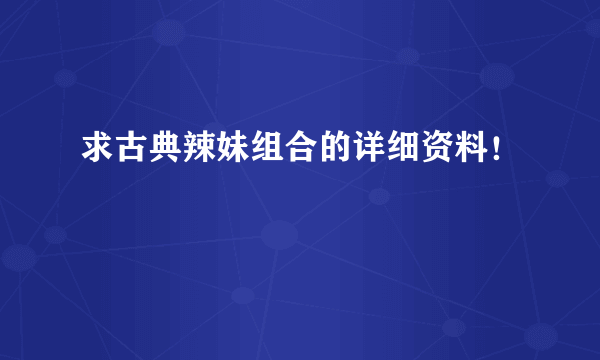 求古典辣妹组合的详细资料！