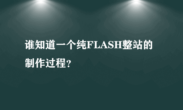 谁知道一个纯FLASH整站的制作过程？