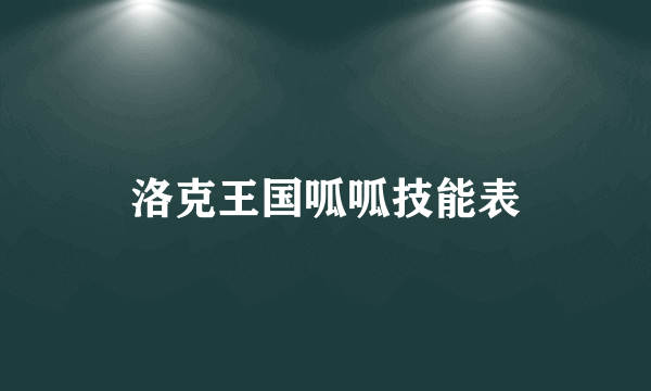 洛克王国呱呱技能表