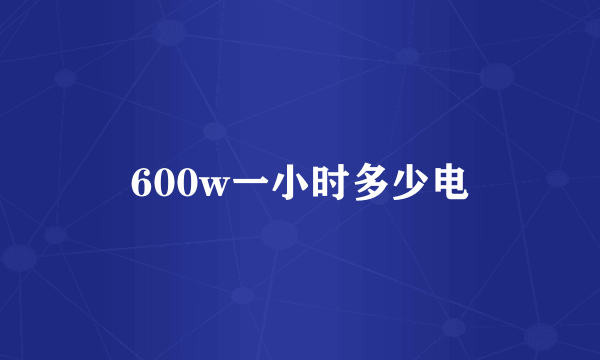 600w一小时多少电