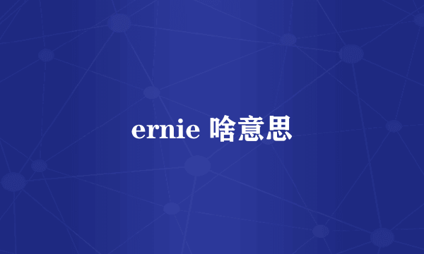 ernie 啥意思