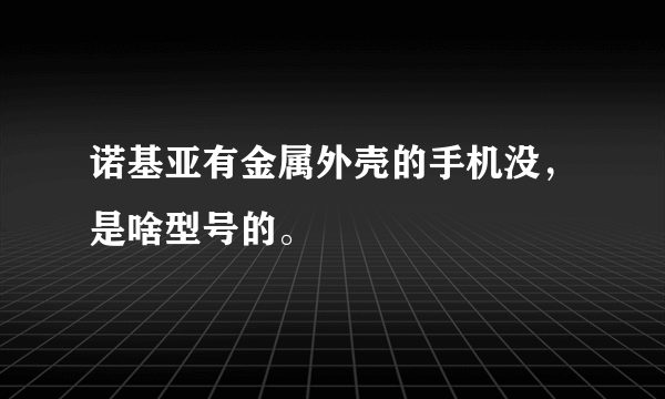 诺基亚有金属外壳的手机没，是啥型号的。