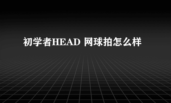 初学者HEAD 网球拍怎么样