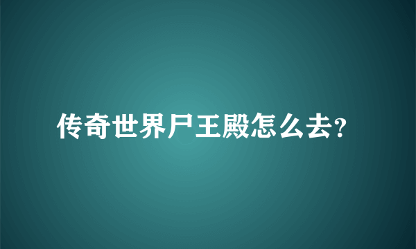 传奇世界尸王殿怎么去？