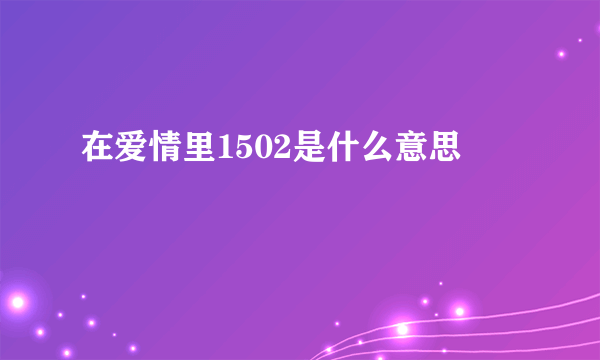 在爱情里1502是什么意思