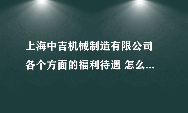 上海中吉机械制造有限公司 各个方面的福利待遇 怎么样？各个部门的协同 合作情况怎么样啊？