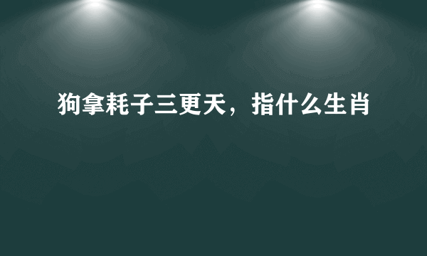 狗拿耗子三更天，指什么生肖