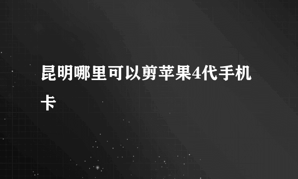 昆明哪里可以剪苹果4代手机卡