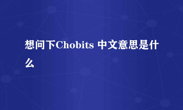 想问下Chobits 中文意思是什么