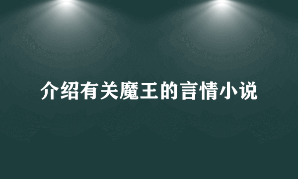 介绍有关魔王的言情小说