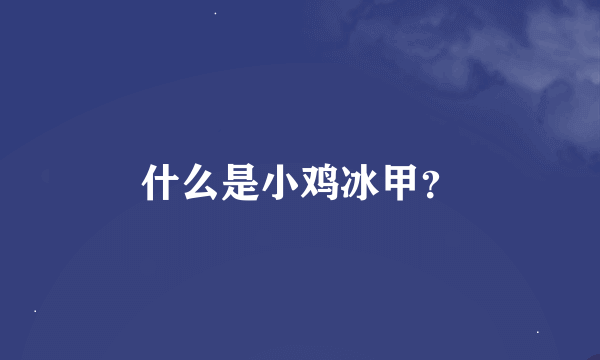 什么是小鸡冰甲？