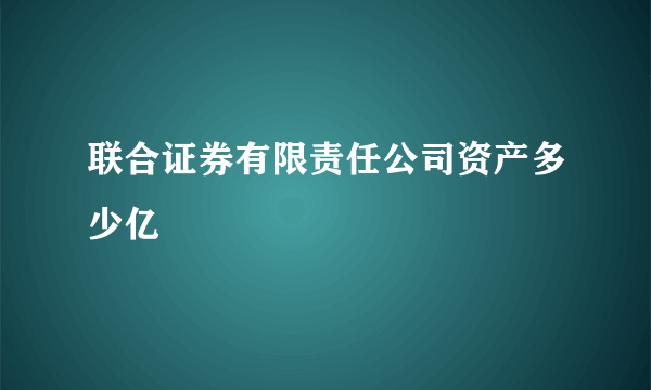 联合证券有限责任公司资产多少亿