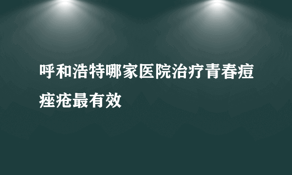 呼和浩特哪家医院治疗青春痘痤疮最有效