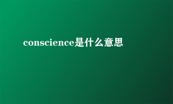 conscience是什么意思