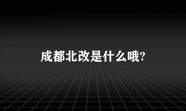 成都北改是什么哦?