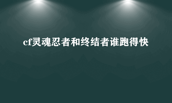 cf灵魂忍者和终结者谁跑得快