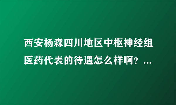 西安杨森四川地区中枢神经组医药代表的待遇怎么样啊？最好能详细点，有追加分数的，我分很多的。