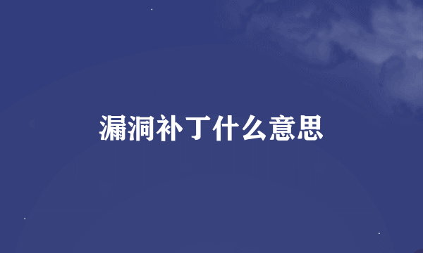 漏洞补丁什么意思