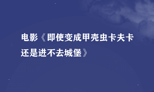 电影《即使变成甲壳虫卡夫卡还是进不去城堡》