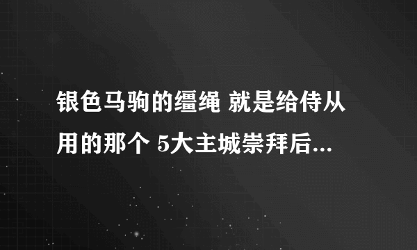 银色马驹的缰绳 就是给侍从用的那个 5大主城崇拜后 还要哪的声望 是 银色盟约的 还是 银色北伐军的