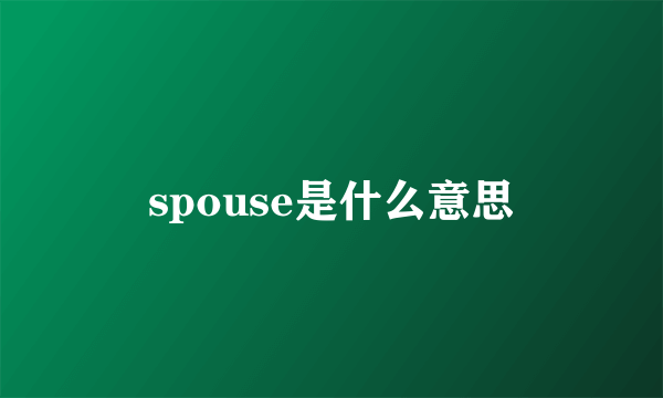 spouse是什么意思