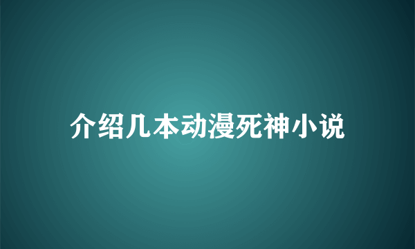 介绍几本动漫死神小说