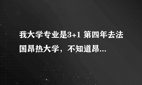 我大学专业是3+1 第四年去法国昂热大学，不知道昂热大学的详情与一年费用的多少？