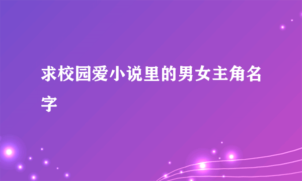 求校园爱小说里的男女主角名字