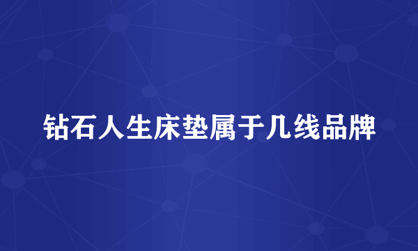 钻石人生床垫属于几线品牌