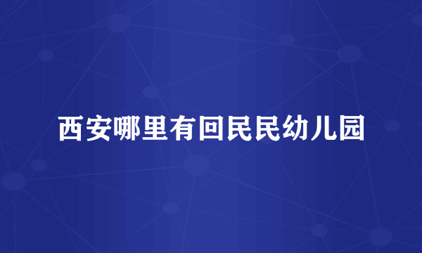 西安哪里有回民民幼儿园