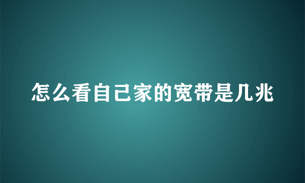 怎么看自己家的宽带是几兆