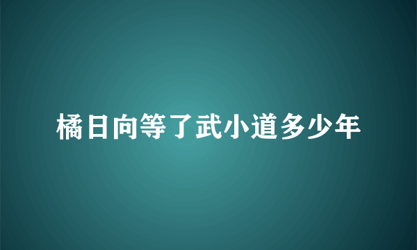 橘日向等了武小道多少年