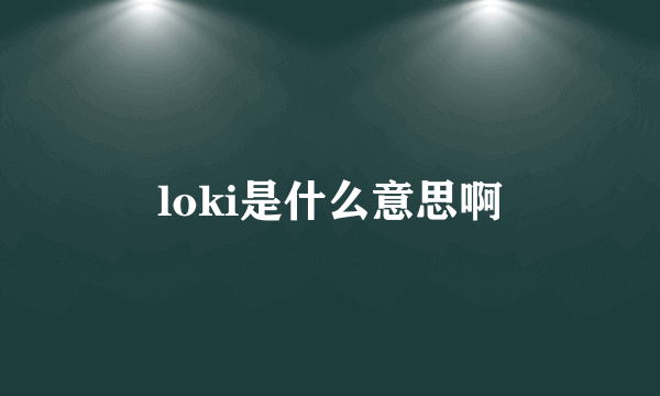 loki是什么意思啊