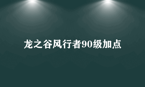 龙之谷风行者90级加点