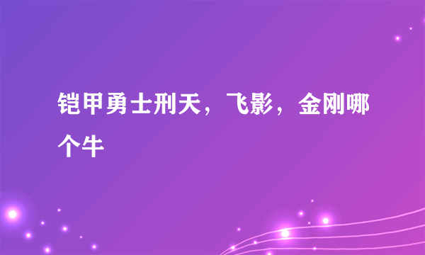 铠甲勇士刑天，飞影，金刚哪个牛