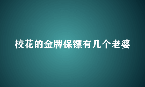 校花的金牌保镖有几个老婆