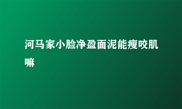 河马家小脸净盈面泥能瘦咬肌嘛