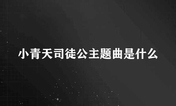 小青天司徒公主题曲是什么