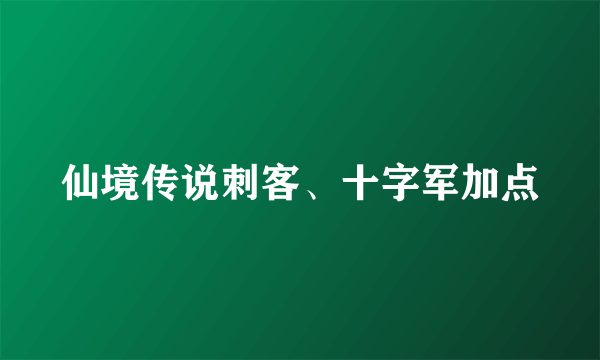 仙境传说刺客、十字军加点