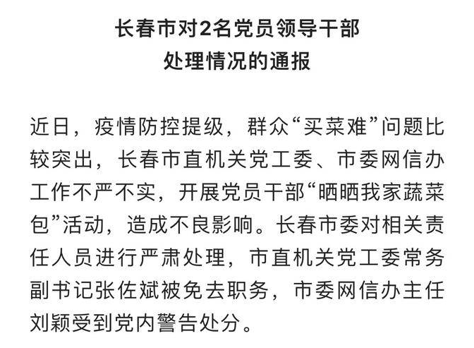 长春两位工作人员因晒蔬菜包活动被处理，此事如何定性？