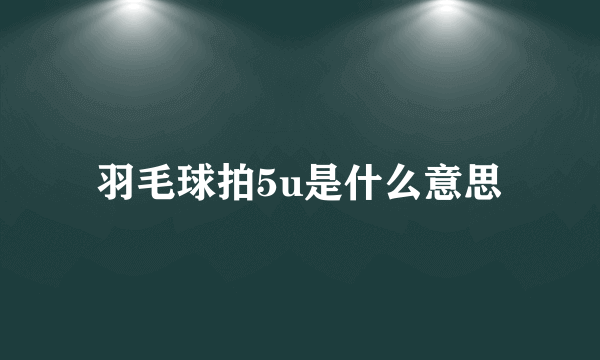 羽毛球拍5u是什么意思